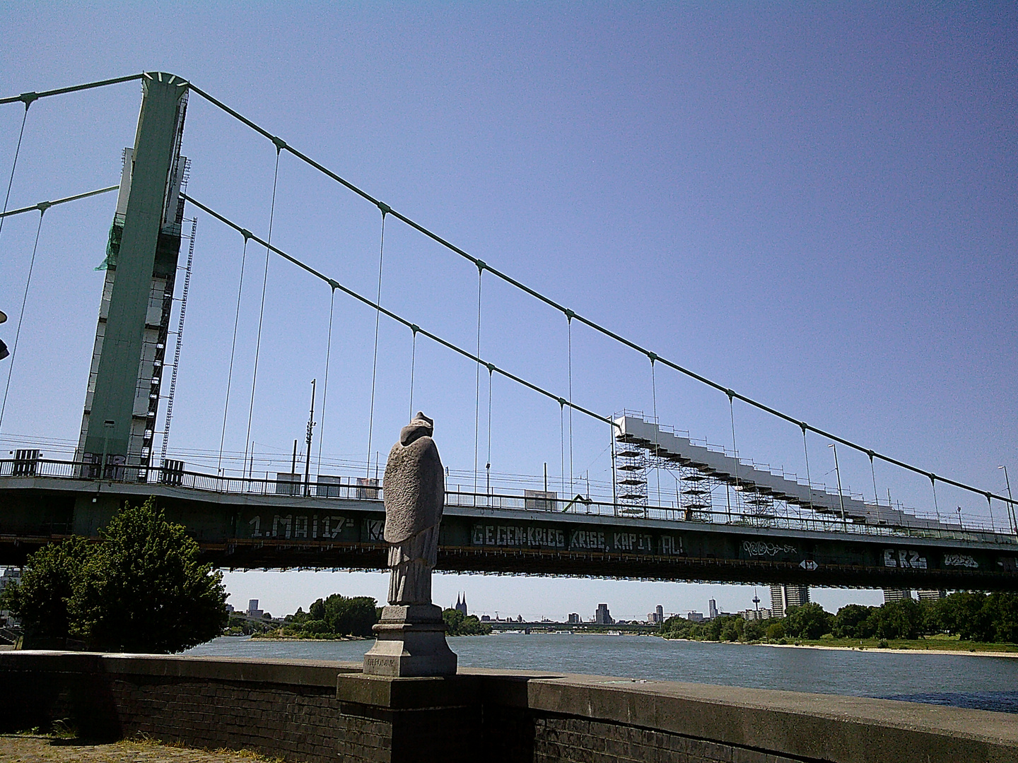 Landscape with Rhine, Bridge and monument