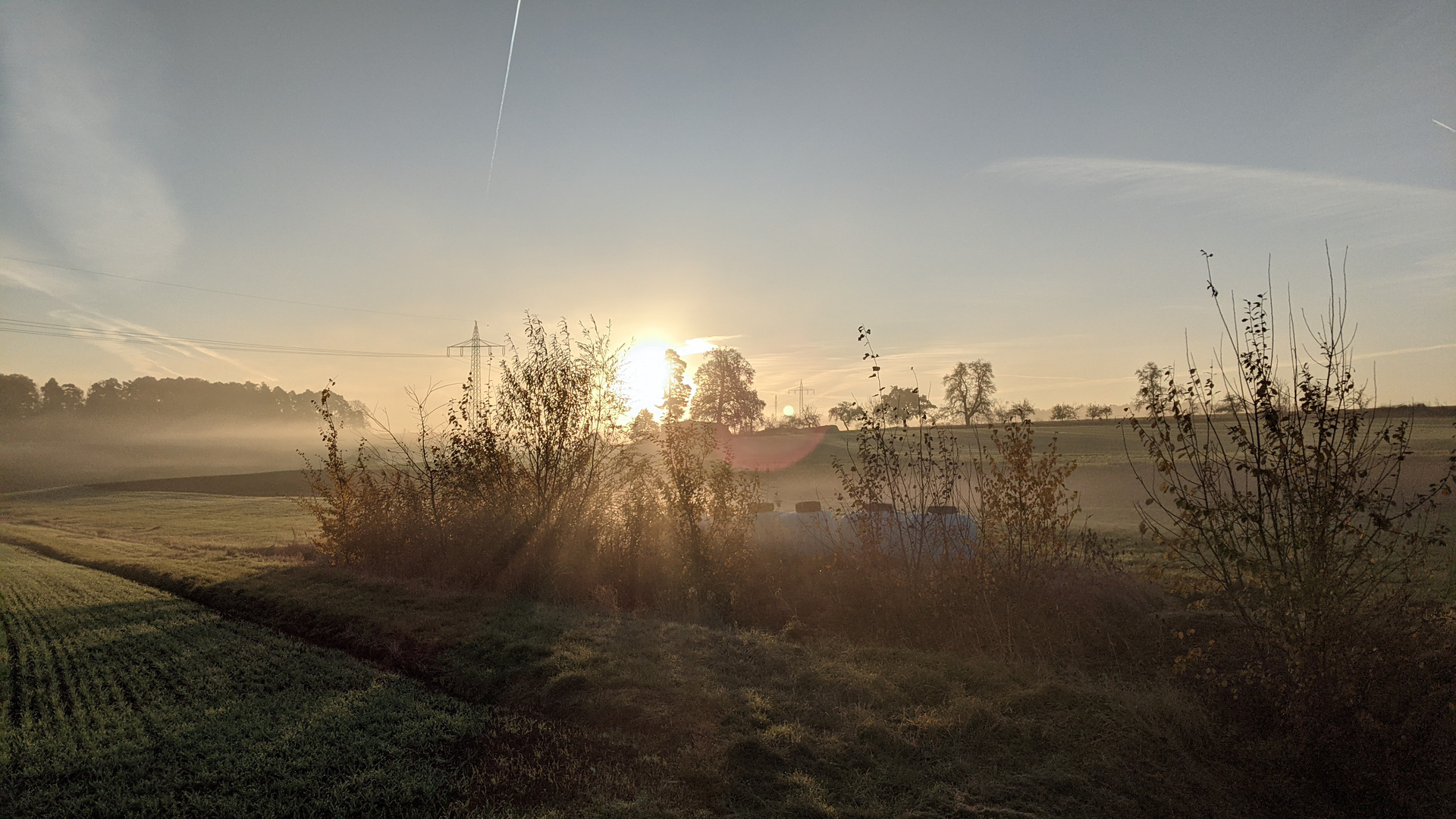 Landschaft am Morgen früh 