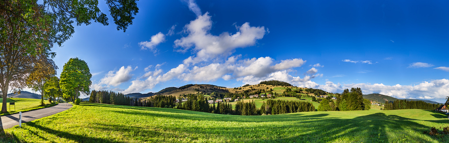 Landschaft bei Bernau im Schwarzwald - Abendliches Panorama