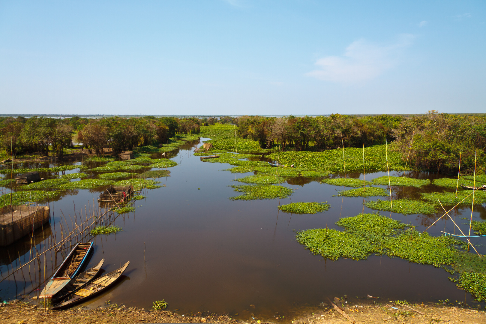 Landschaft bei Kampong Khleang in Kambodscha