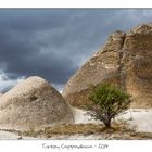 Landschaft in Kappadokien vor dem Gewitter