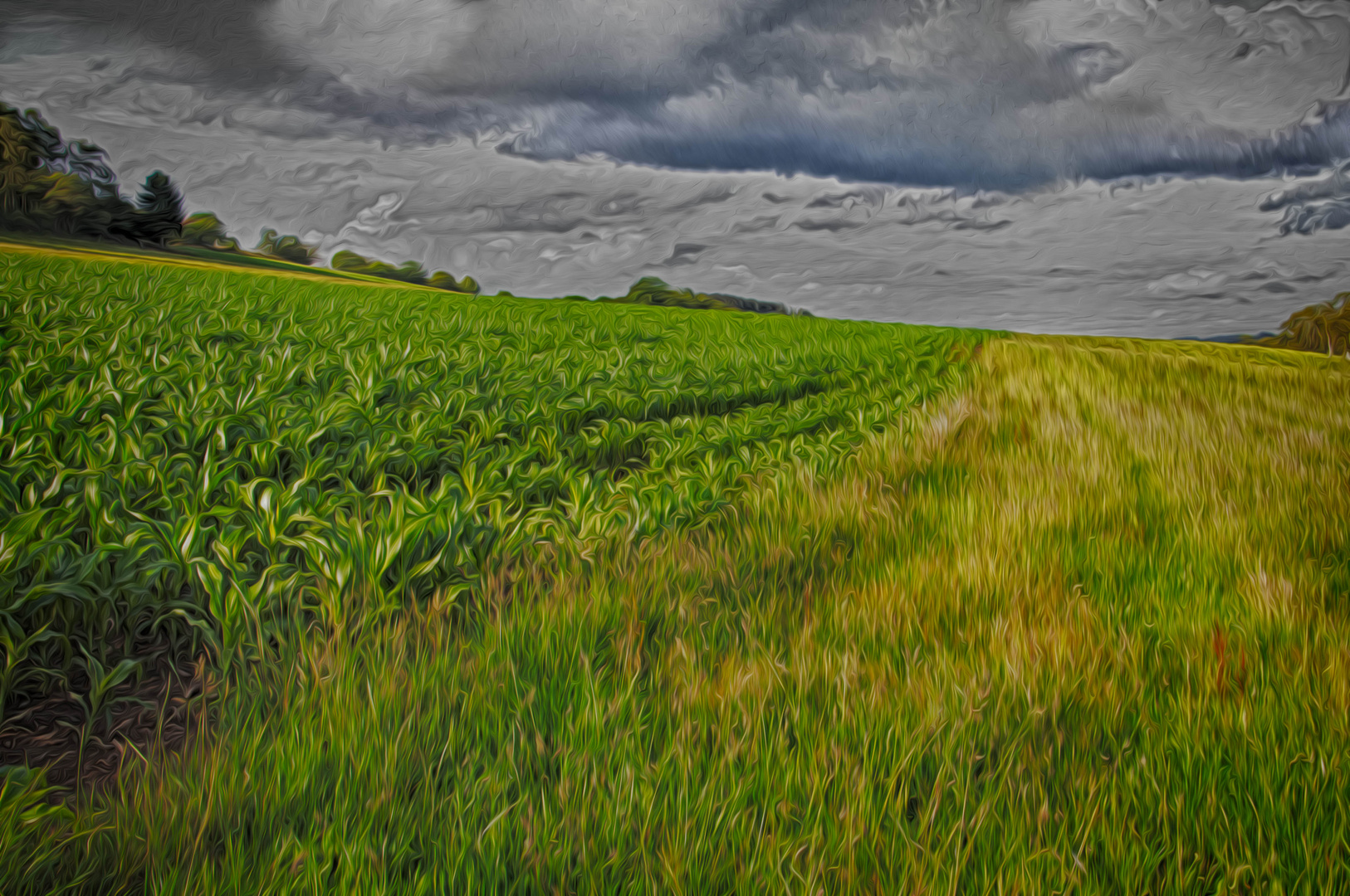 Landschaft in Öl