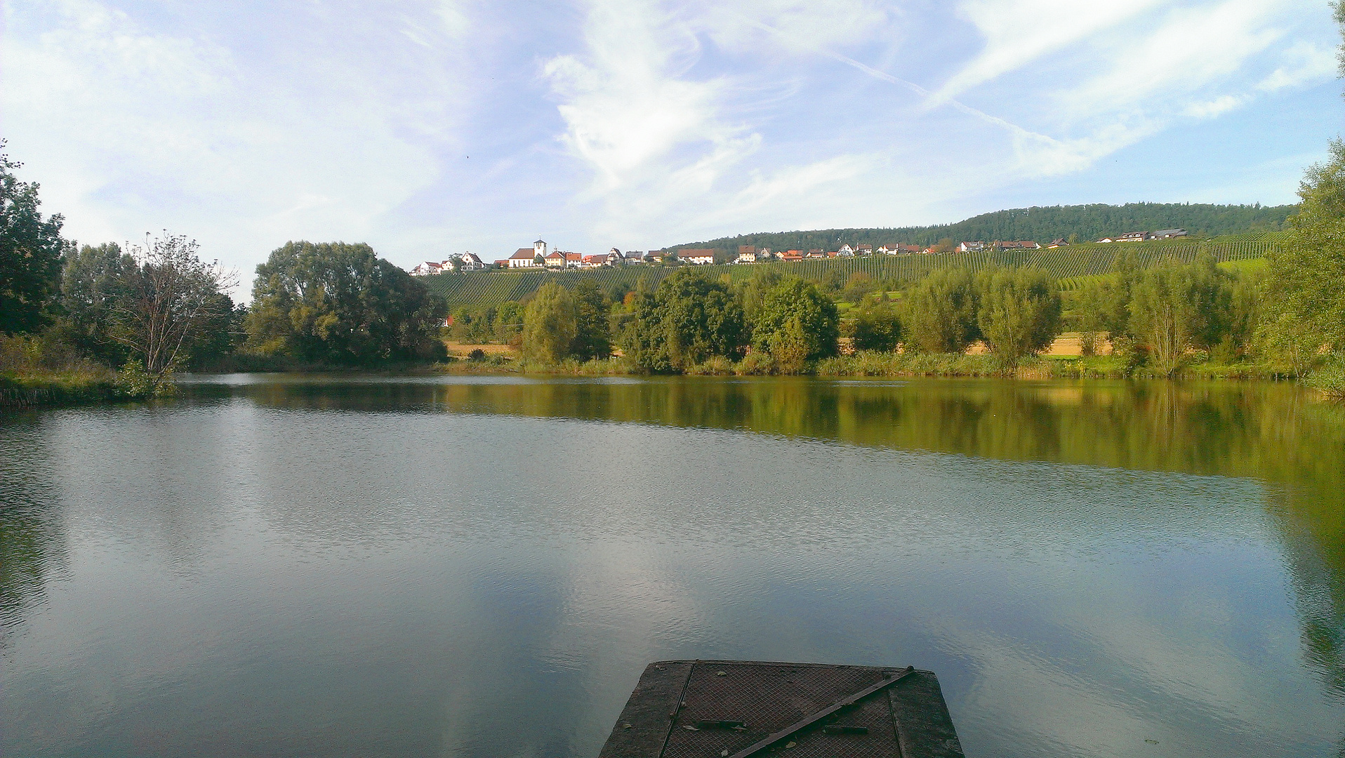 Landschaft mit Ausblick auf Hohenhaslach (Sachsenheim)