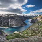 Landschaft mit Felsen der Hardangervidda bei Odda