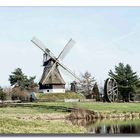 Landschaft mit Holländer Windmühle