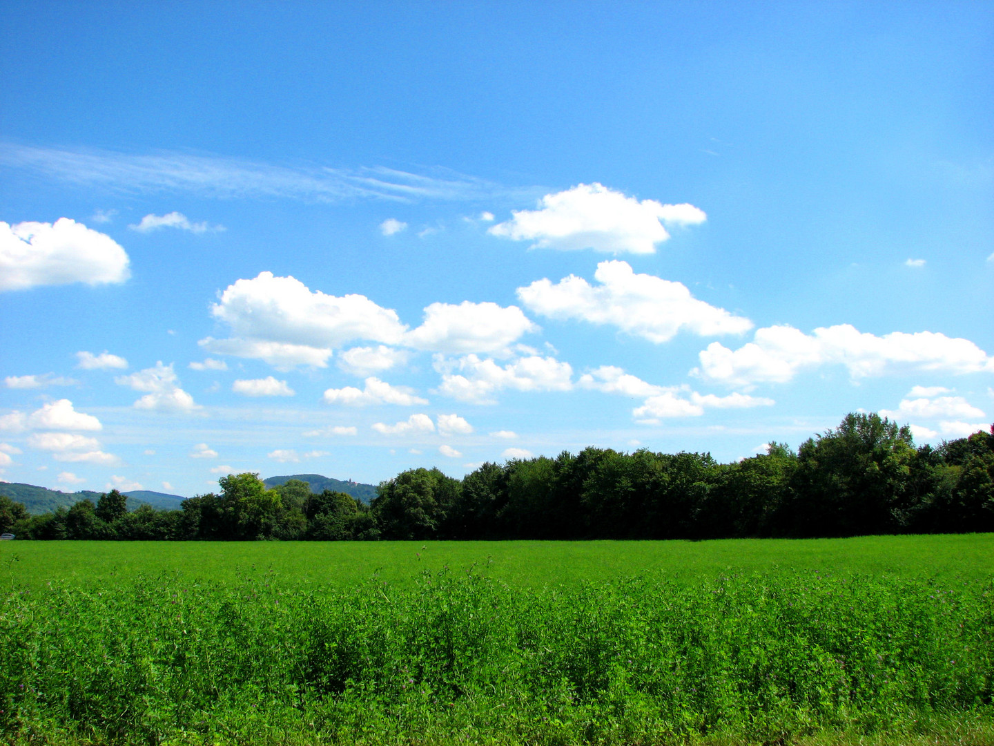 Landschaft mit lautere Wolken