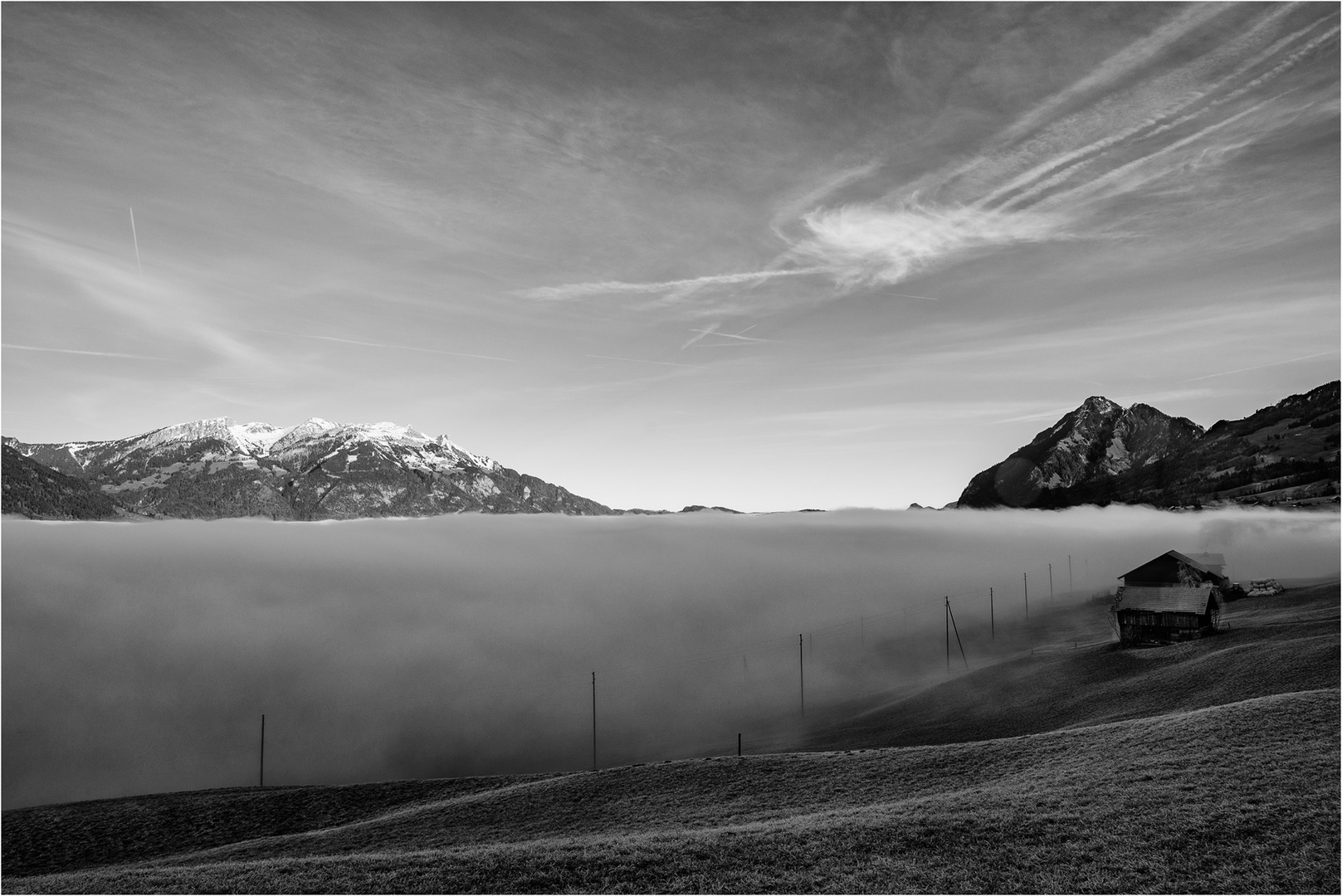 Landschaft mit Nebel