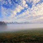 Landschaft mit Nebelstreif