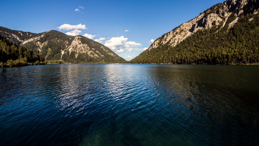 Landschaft mit Plansee, Österreich