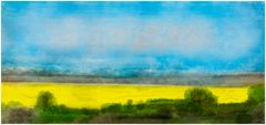 Landschaft mit Rapsfeld - Aquarell 