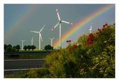 Landschaft mit Regenbogen