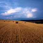 Landschaft mit Strohrollen