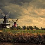 Landschaft mit Windmühlen