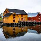 Landschaft Norwegen Vardø Hafengebäude