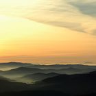 Landschaft östlich des Lusens kurz nach Sonnenaufgang