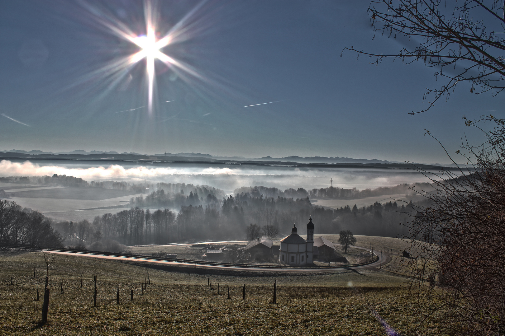 Landschaft um Kloster Au (HDR)