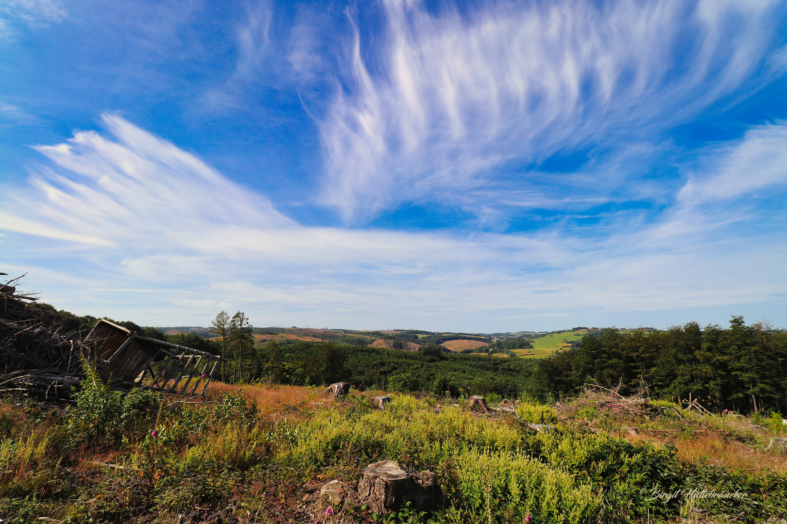 Landschaft und Wolken