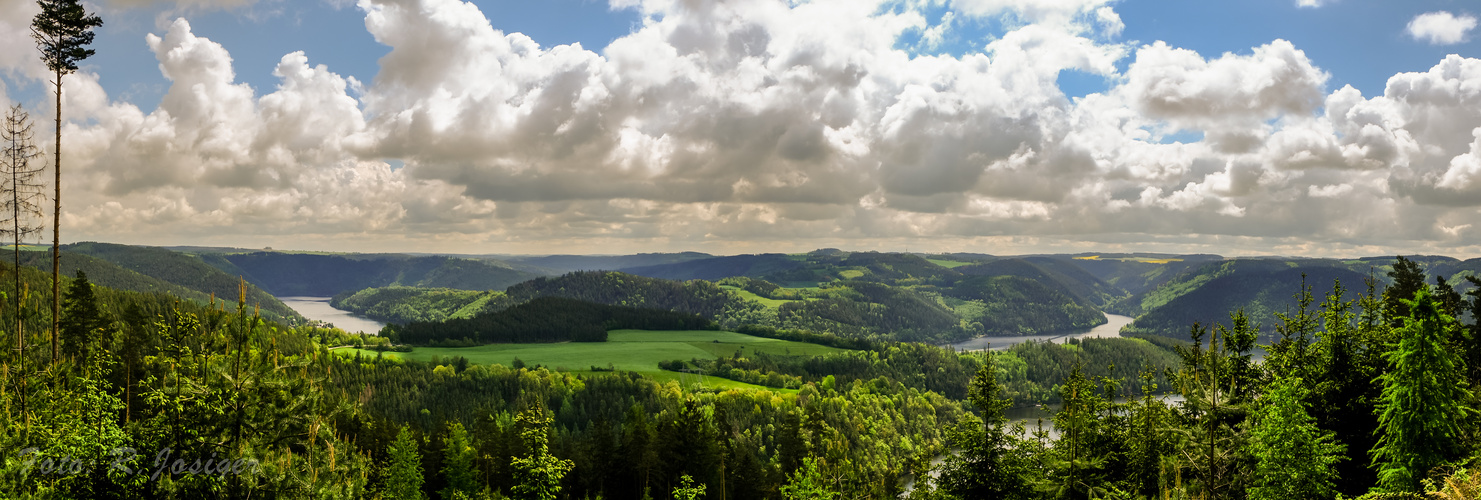 Landschaftspanorama über die Hohenwartestauseeregion