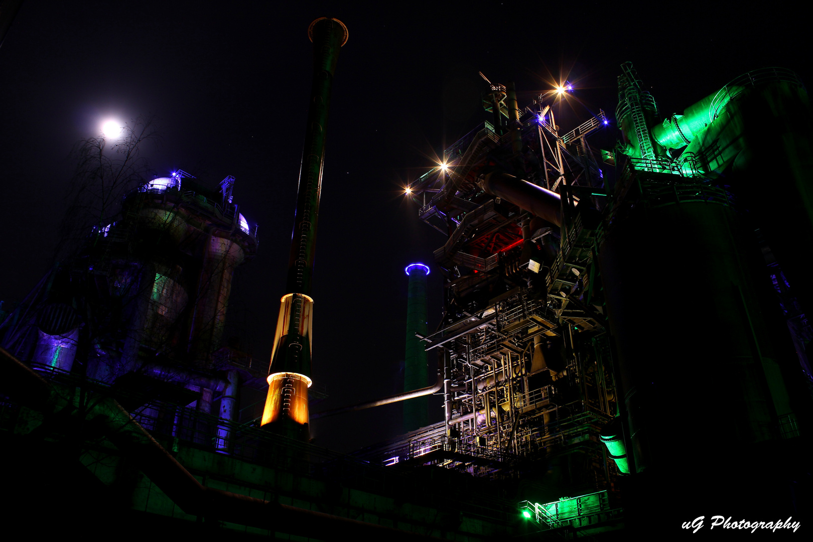 Landschaftspark bei Nacht