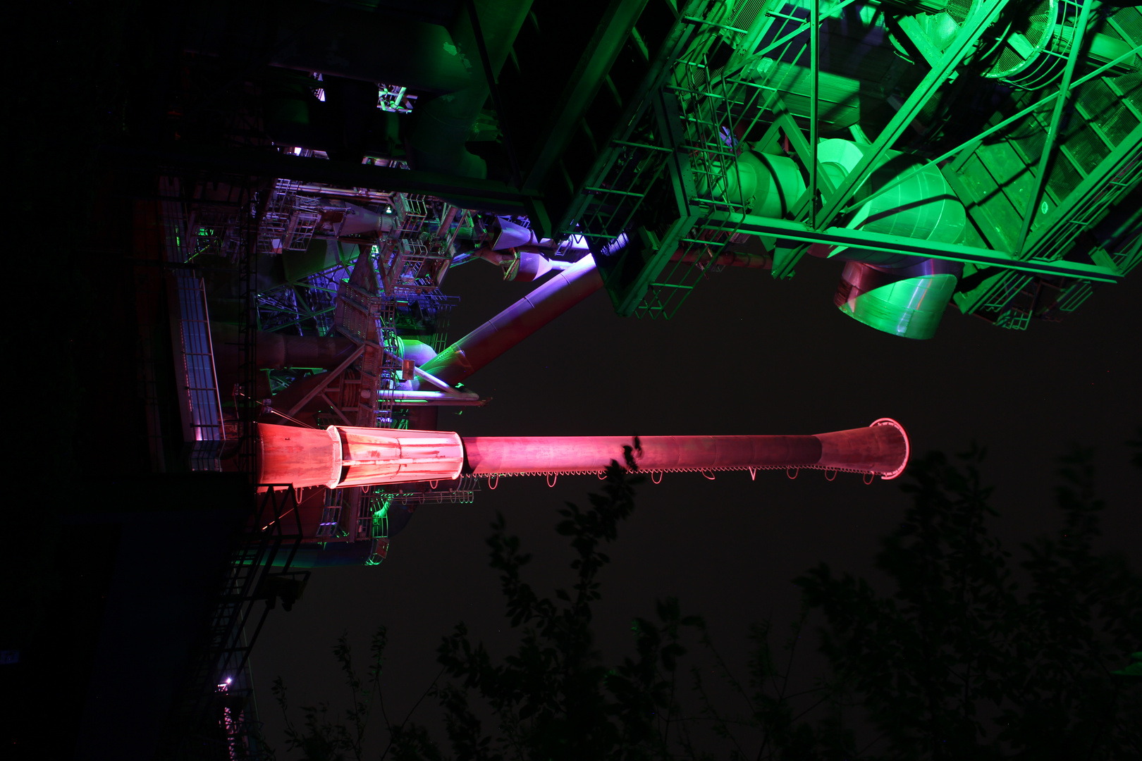 Landschaftspark Duisburg bei Nacht