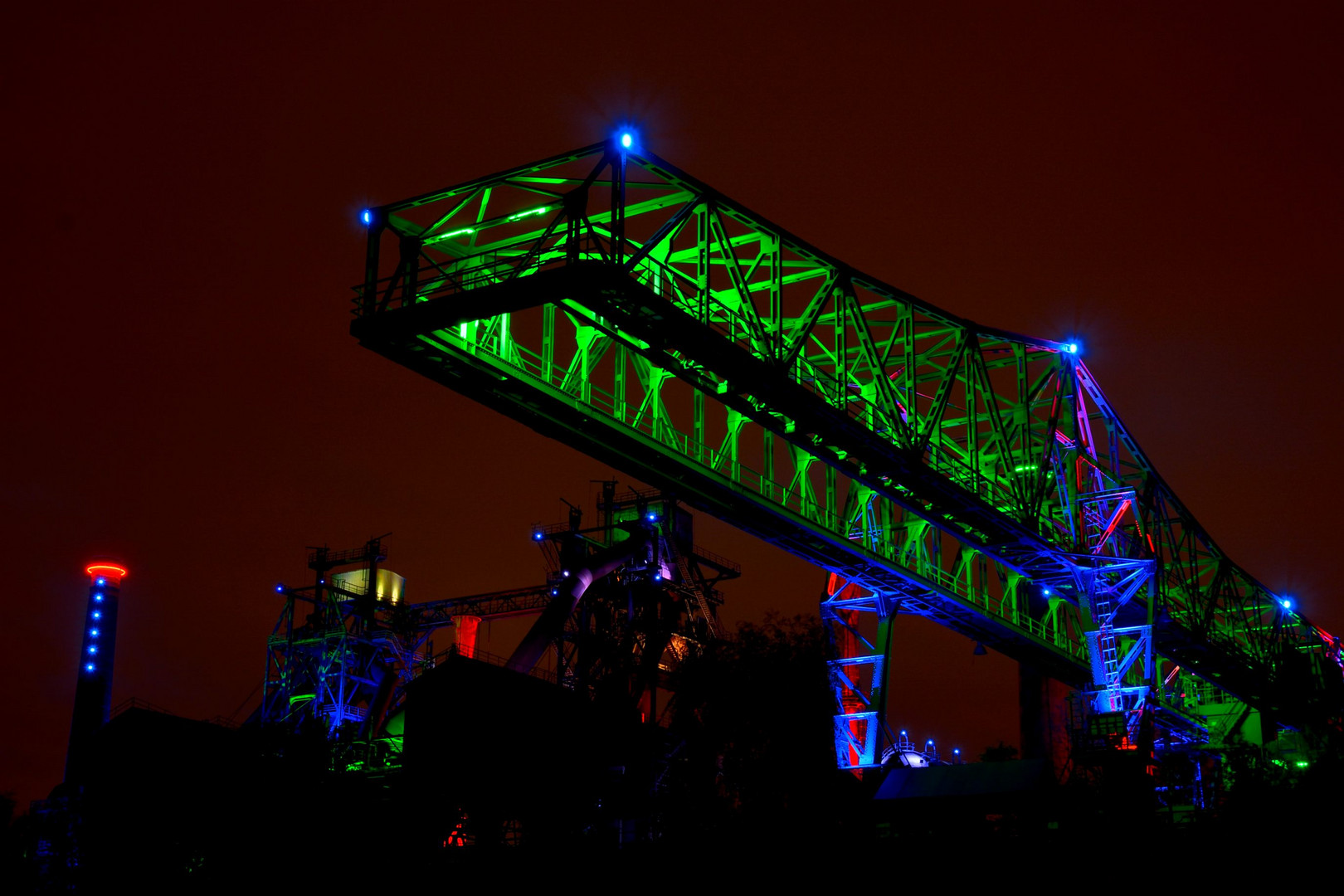 Landschaftspark Duisburg bei Nacht