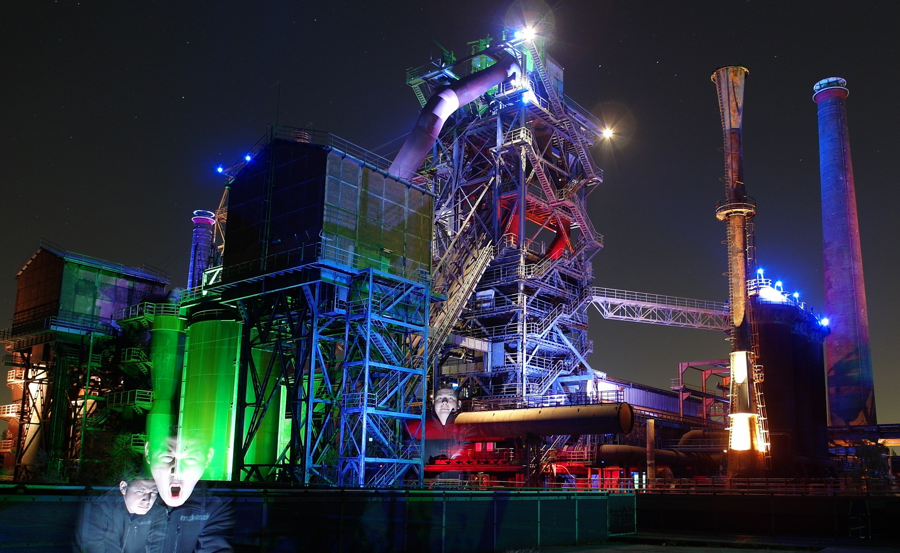 Landschaftspark Duisburg bei Nacht