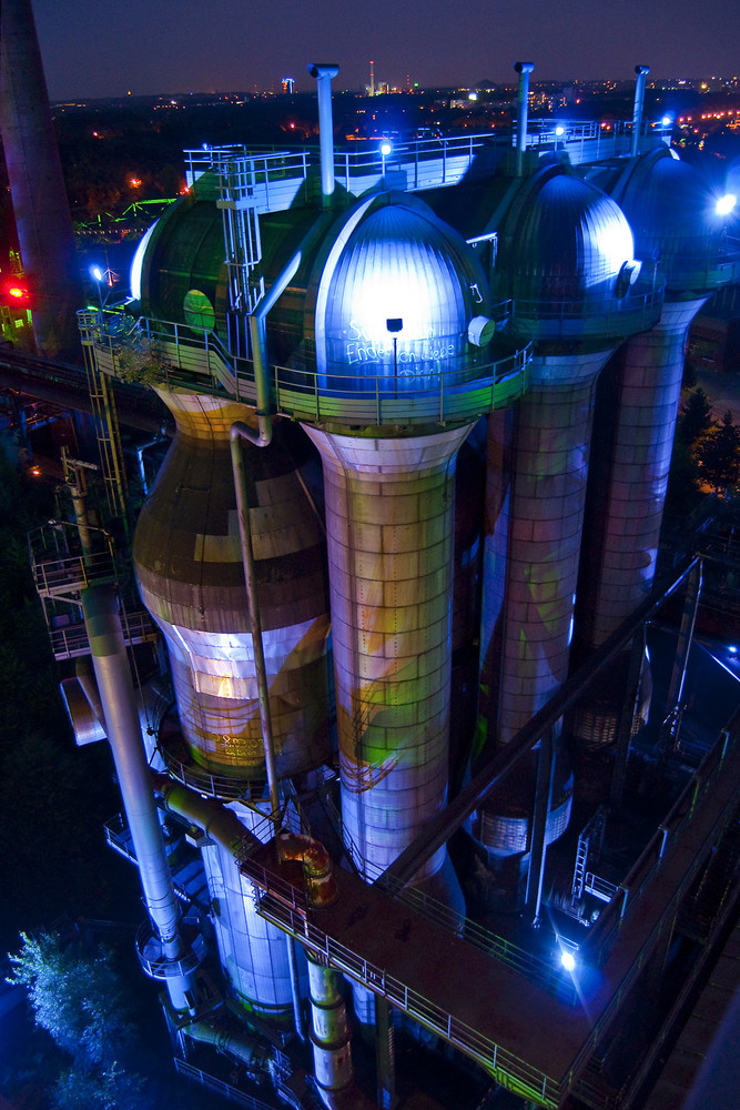 Landschaftspark Duisburg bei Nacht