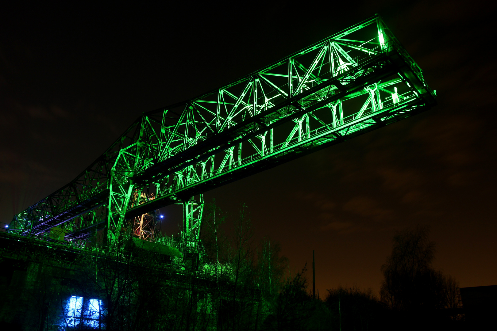 Landschaftspark Duisburg bei Nacht Ausleger