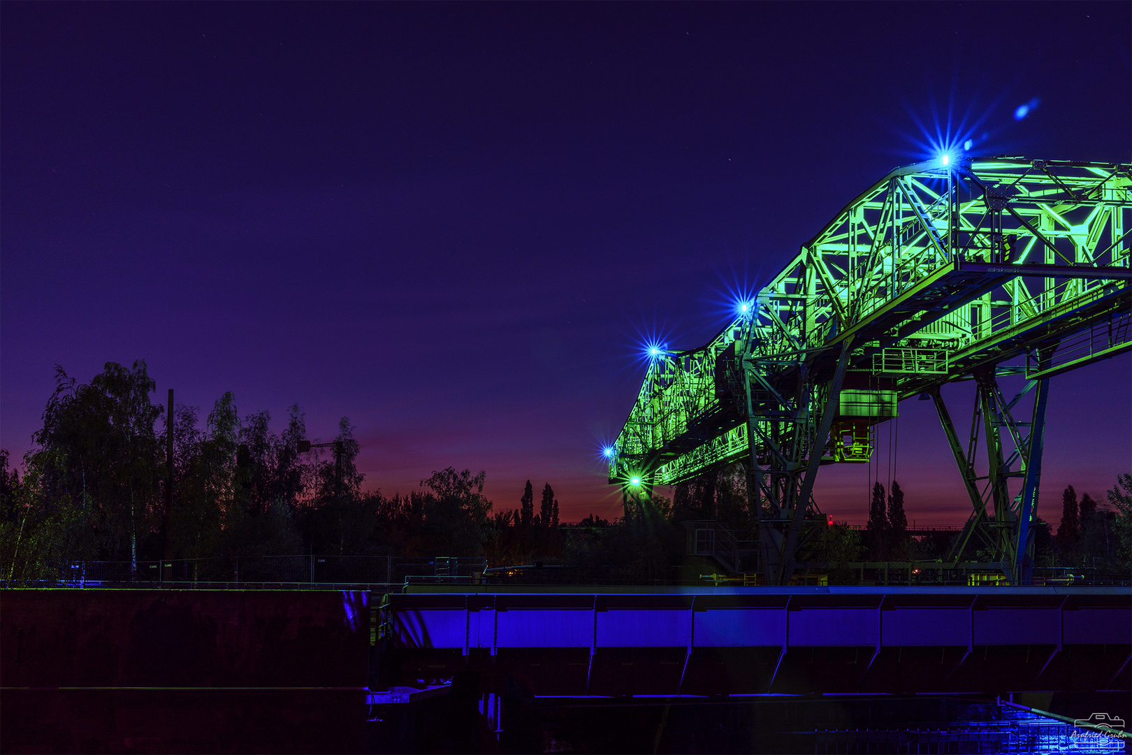 Landschaftspark Duisburg - Beleuchtung zum 75. Jahrestag Gründung NRW