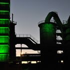 Landschaftspark Duisburg-Nord bei Anbruch der Nacht