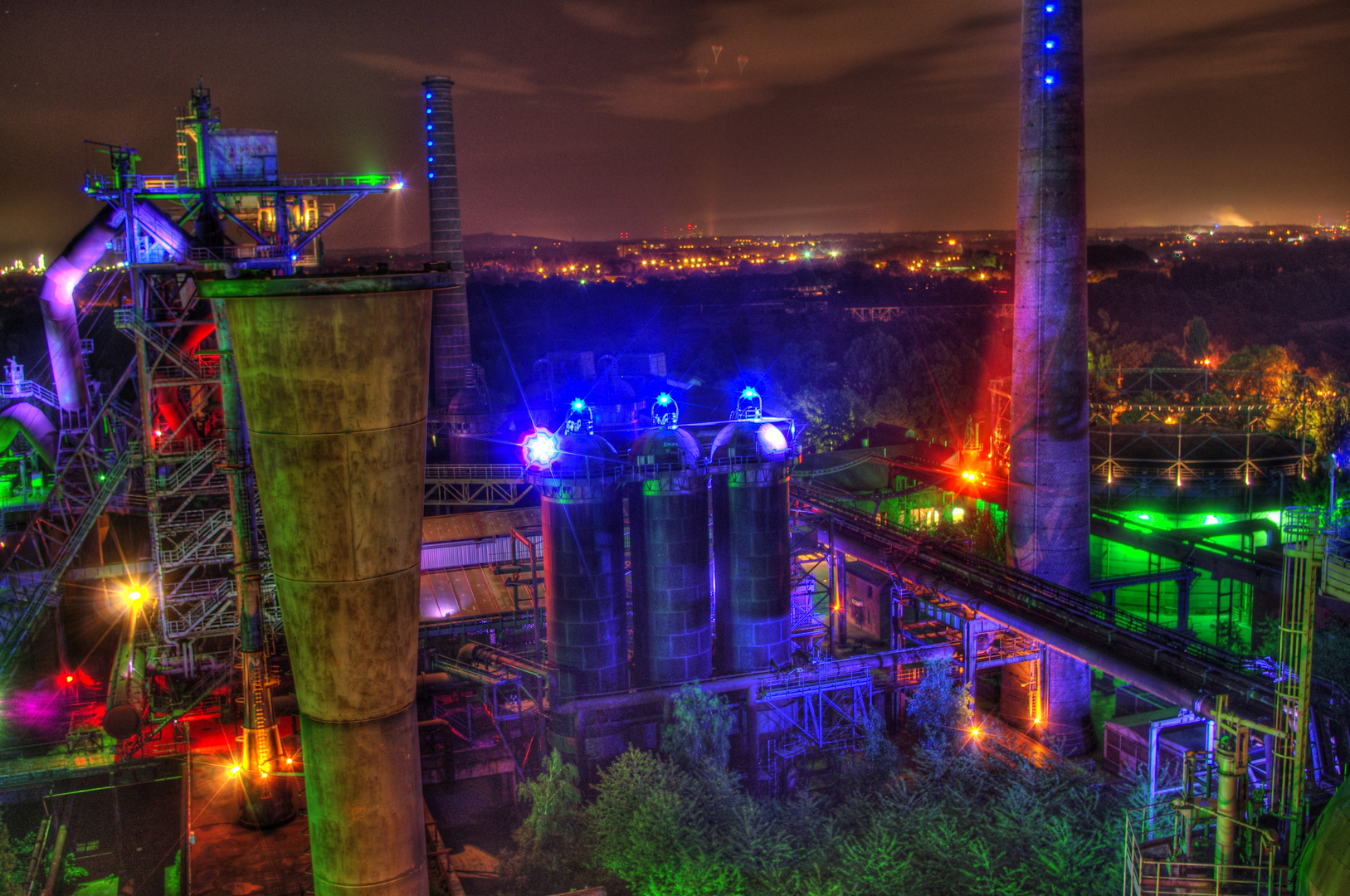 Landschaftspark-Duisburg Nord bei Nacht