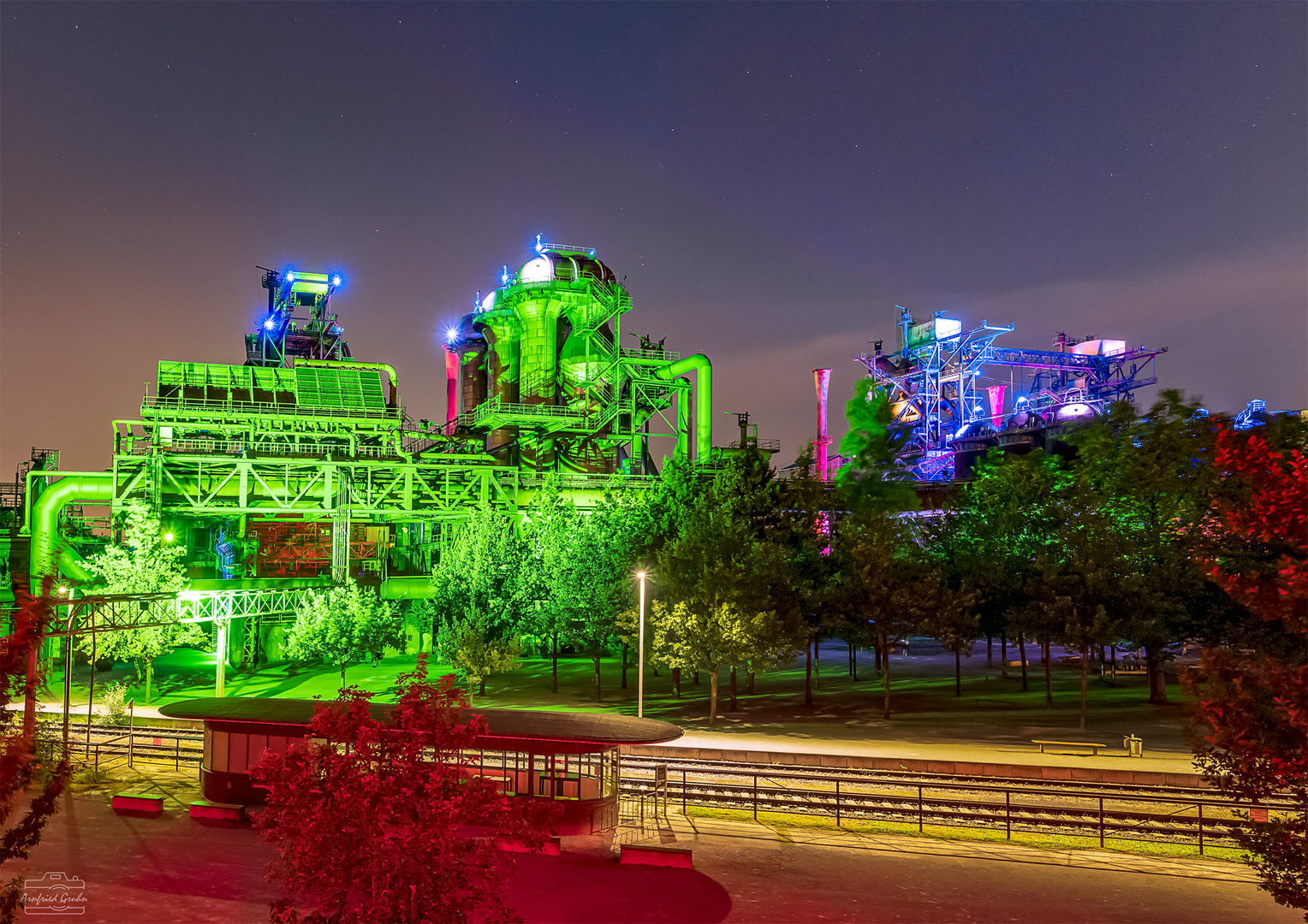 Landschaftspark Duisburg (Panorama aus 4 Hochformat Aufnahmen)