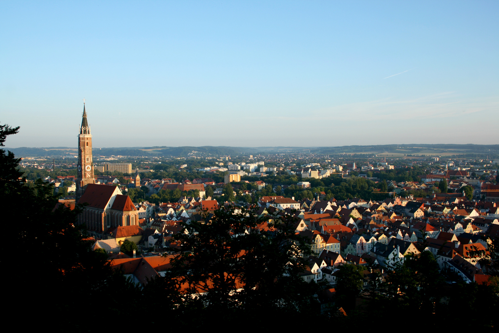 Landshut Lichter der Stadt bei Sonnenaufgang