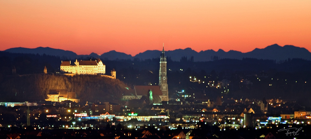 Landshut mit Bergpanorama Foto & Bild | deutschland, europe, bayern