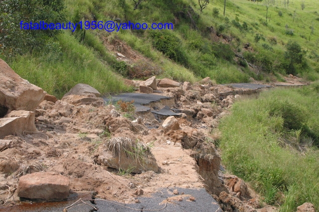 landslide and road damage