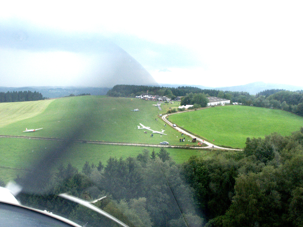 Landung auf dem Dümpel mit leichter Slip-Lage