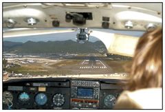 Landung auf dem Princess Juliana International Airport St. Maarten, Karibik