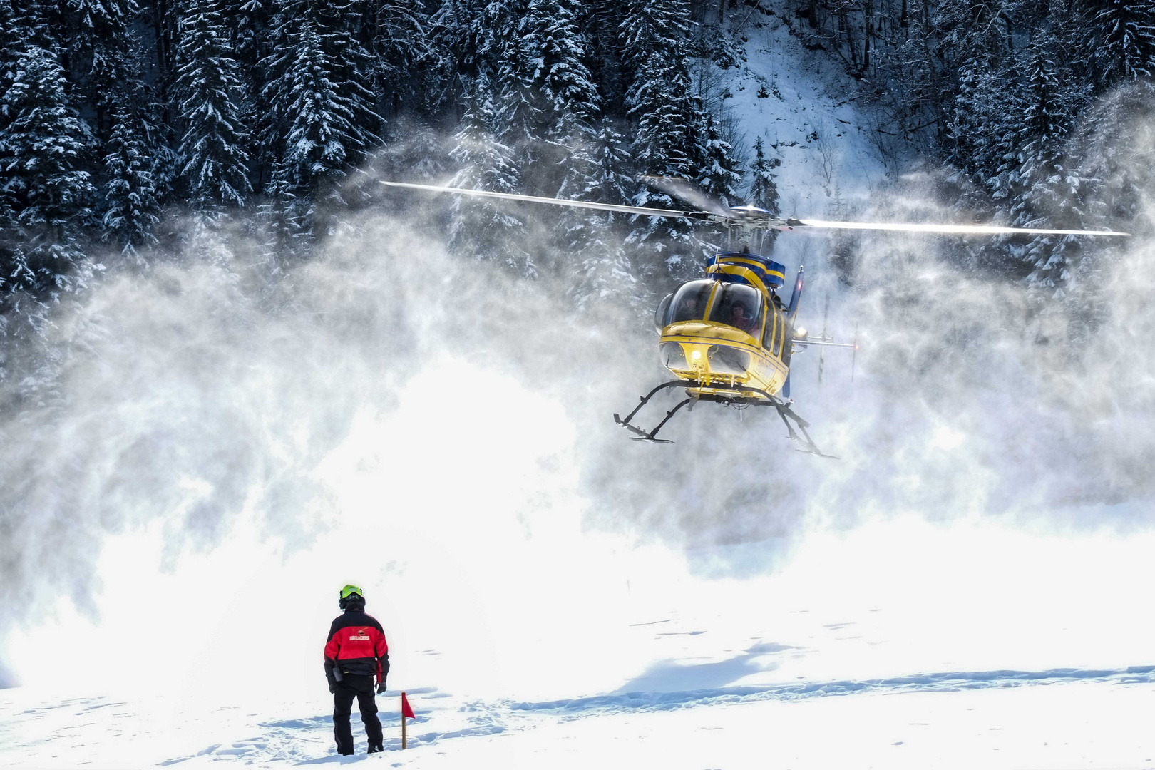 Landung im Schnee