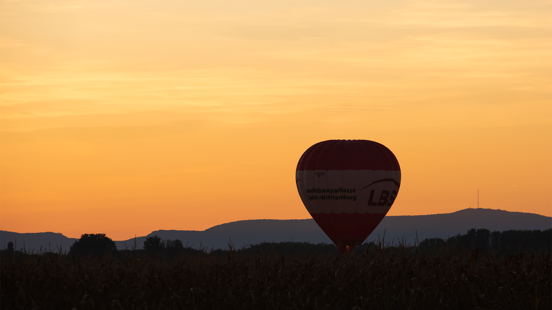 Landung im Sonnenuntergang ...