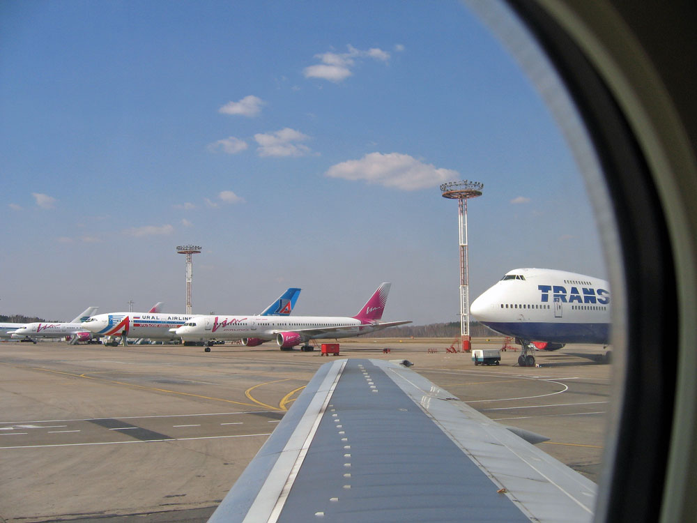 Landung in Domodedovo bei Moskau