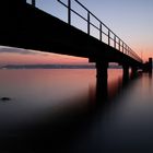 Landungsbrücke am Winterabend