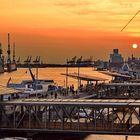 Landungsbrücke mit Sonnenuntergang