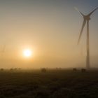 Landwirtschaft der Moderne mit Sonnenaufgang