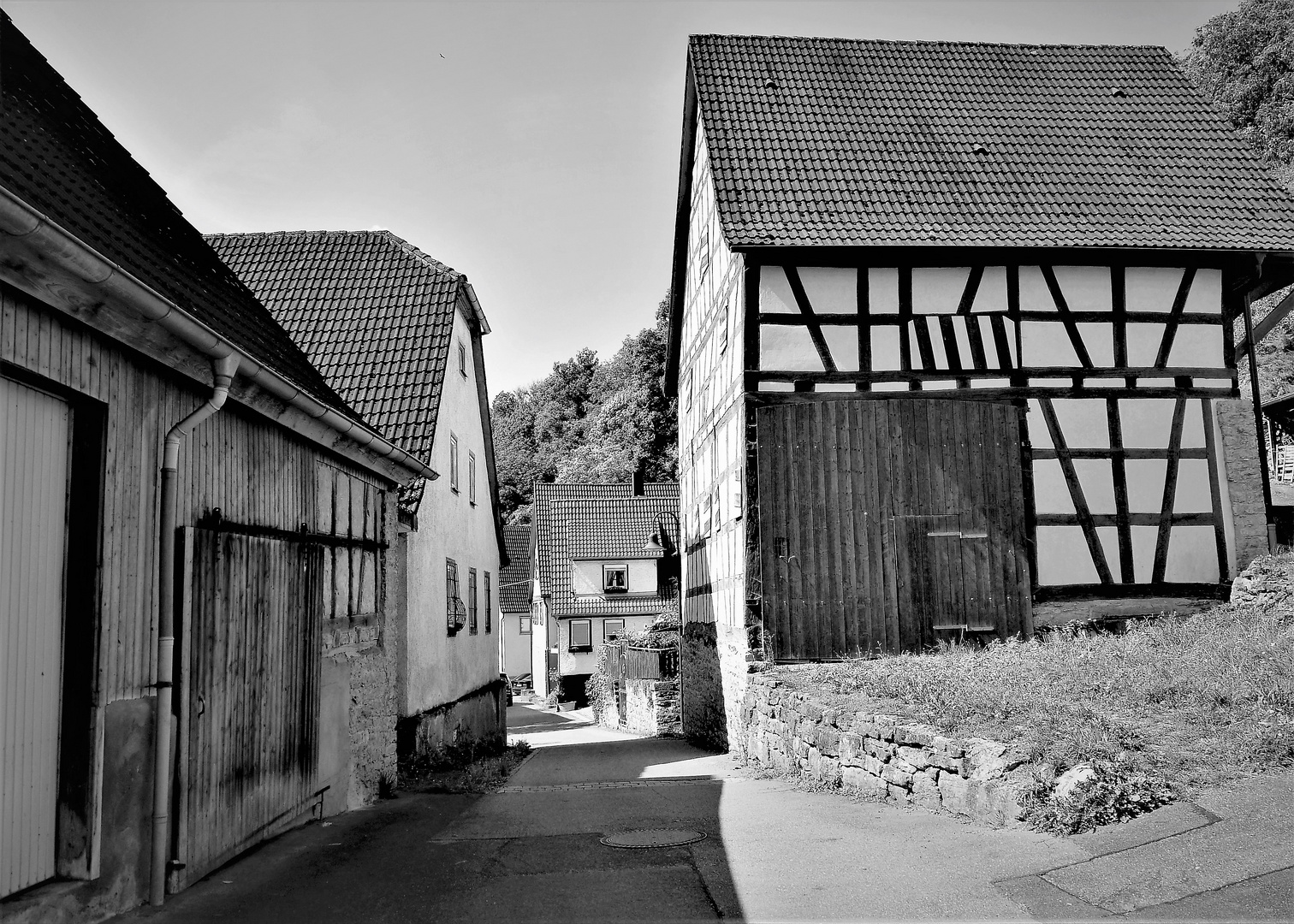 Landwirtschaftliches Dorfidyll in Unterkessach