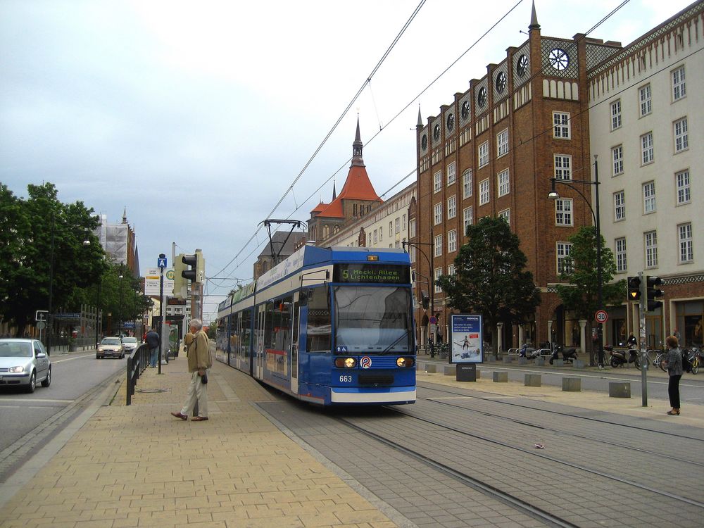 Lange Strasse in Rostock Foto & Bild bus & nahverkehr, straßenbahnen