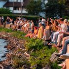 Langenargen / Bodensee 23.Juli, 20.46 Uhr, In Erwartung des Sonnenuntergangs