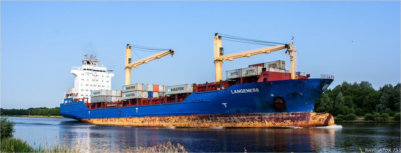   LANGENESS, Container ship, Kiel-Canal, Germany  