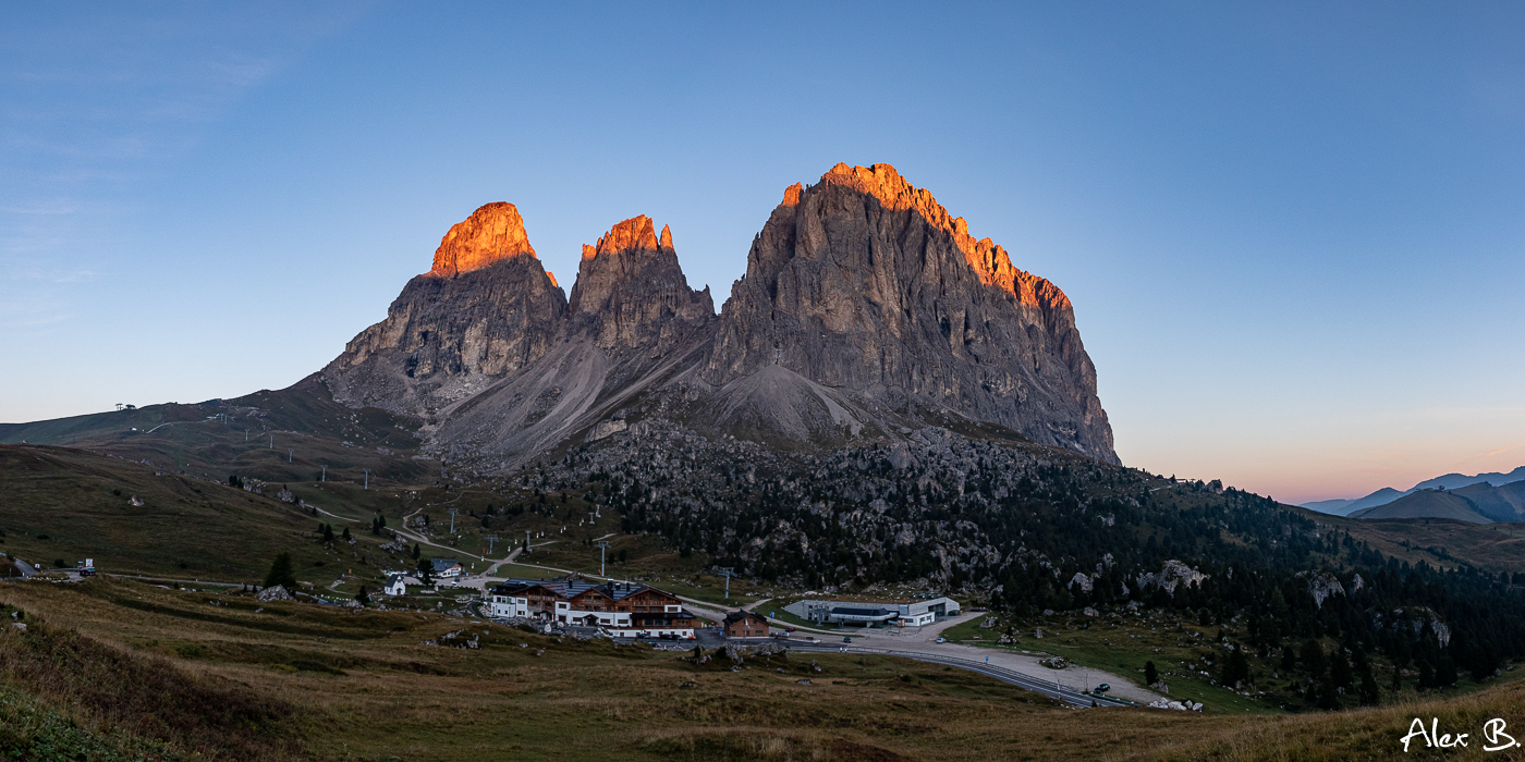 Langkofel bei Sonnenaufgang