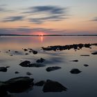 Langzeitbelichtung am Abend Mit sonnenuntergang