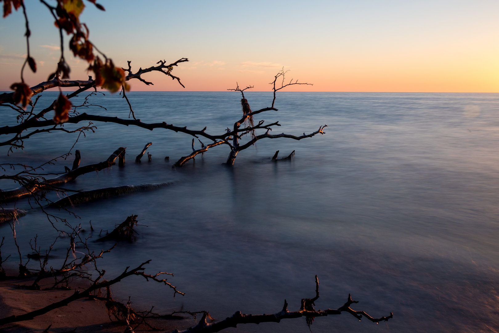 Langzeitbelichtung am Weststrand